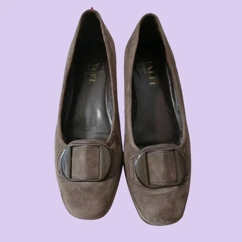 Amalfi suede leather slip on loafer brown color size 6.5